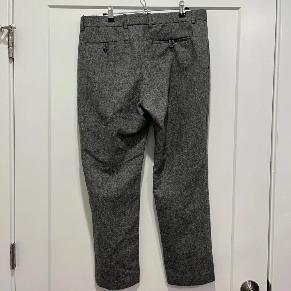 Banana Republic Mens Tailored Slim Fit Grey Wool Blend Dress Pants 33x30
